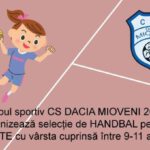 Cursuri de inițiere în handbal pentru fete, la Mioveni
