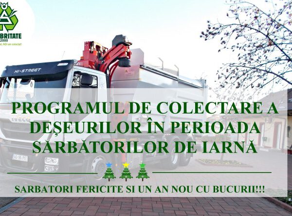Programul de colectare a deșeurilor în perioada sărbătorilor de iarnă, la Pitești