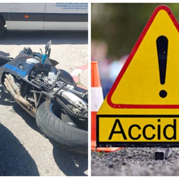 Motociclist mort după ce a fost lovit de o mașină care nu i-a acordat prioritate