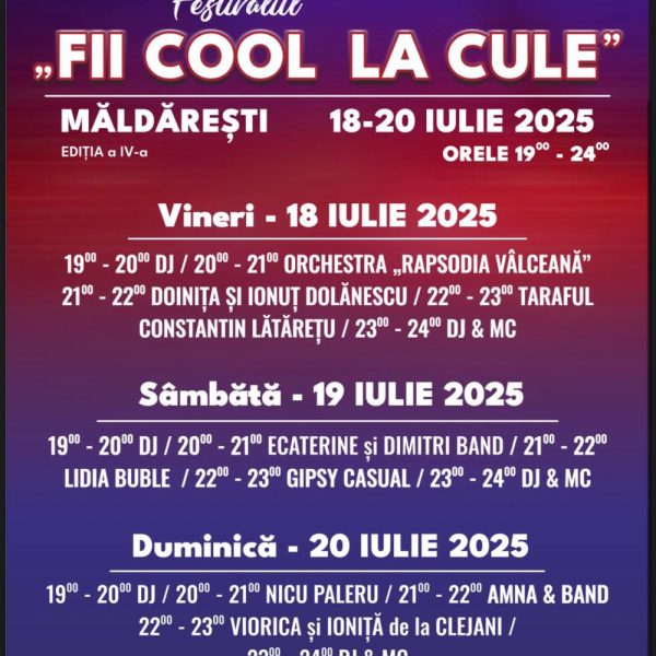 Constantin Rădulescu: Între 18-20 iulie, vă așteptăm cu trei seri de distracție și muzică bună la cel mai așteptat festival al verii: FII COOL LA CULE!