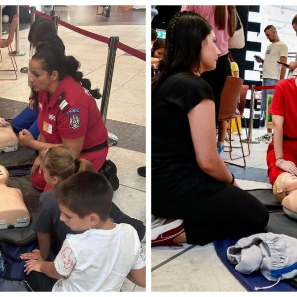 În weekend, pompierii argeșeni au făcut demonstrații de prim ajutor într-un mall din Pitești