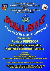 Biblioteca Județeană „Antim Ivireanul” Vâlcea vă invită la evenimentul „𝙎𝙥𝙞𝙤𝙣𝙖𝙟𝙪𝙡 – 𝙞𝙚𝙧𝙞 𝙨̦𝙞 𝙖𝙯𝙞. 𝙋𝙧𝙤𝙫𝙤𝙘𝙖̆𝙧𝙞 𝙘𝙤𝙣𝙩𝙚𝙢𝙥𝙤𝙧𝙖𝙣𝙚”
