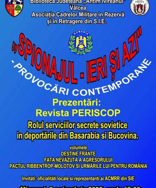 Biblioteca Județeană „Antim Ivireanul” Vâlcea vă invită la evenimentul „𝙎𝙥𝙞𝙤𝙣𝙖𝙟𝙪𝙡 – 𝙞𝙚𝙧𝙞 𝙨̦𝙞 𝙖𝙯𝙞. 𝙋𝙧𝙤𝙫𝙤𝙘𝙖̆𝙧𝙞 𝙘𝙤𝙣𝙩𝙚𝙢𝙥𝙤𝙧𝙖𝙣𝙚”