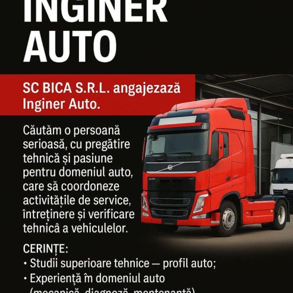 SC Bica SRL angajează inginer auto