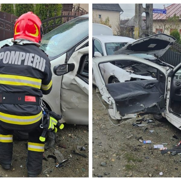 Accident în Argeș. Trei răniți după ce o autoutilitară a lovit un autoturism