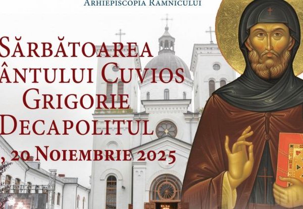 Arhiepiscopia Râmnicului: Prăznuirea Sfântului Cuvios Grigorie Decapolitul, ocrotitorul Mănăstirii Bistrița
