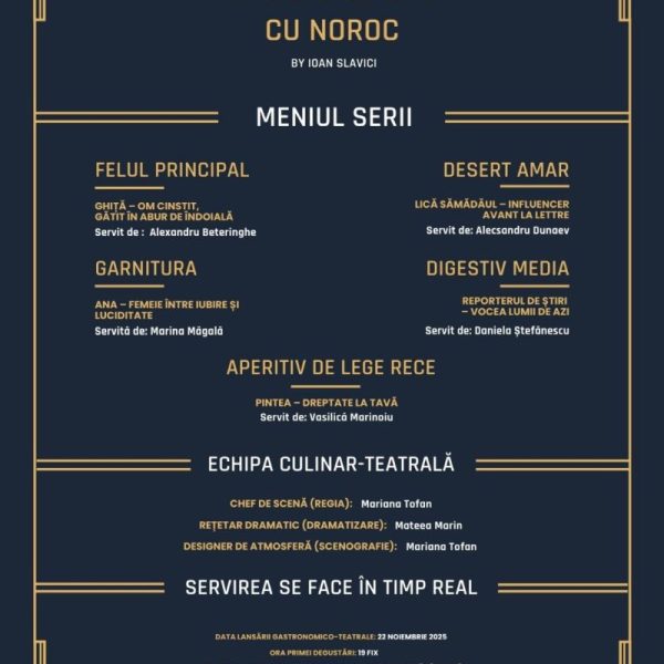 Sâmbătă, 22 noiembrie, Teatrul ”Anton Pann” prezintă premiera spectacolului ”Moara cu noroc”, după Ioan Slavici, în regia Marianei Tofan