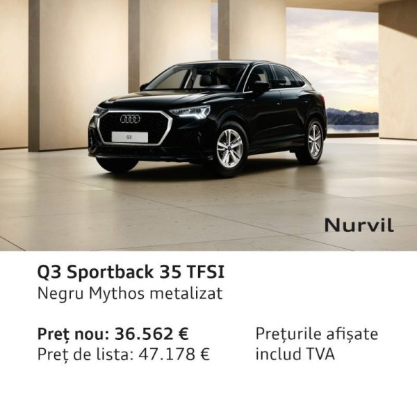 Nurvil: Audi Q3 Sportback 35 TFSI, acum cu o reducere de 10.615 €!