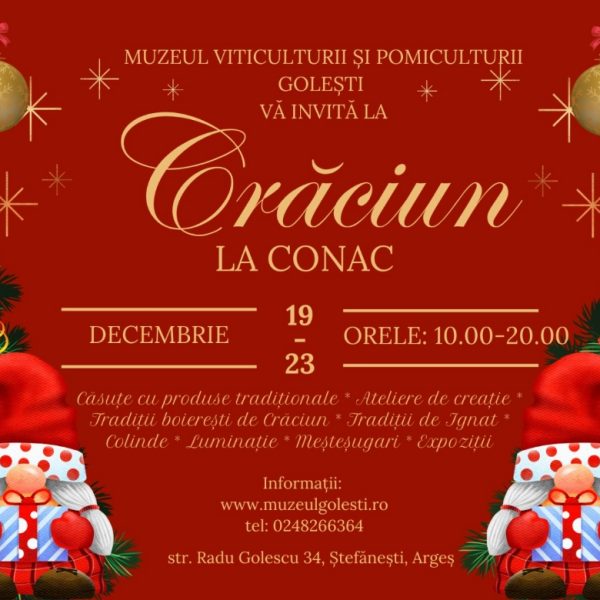 Magia Crăciunului ajunge la Conacul Goleștilor: cinci zile de festival, tradiții și spectacole pentru toată familia