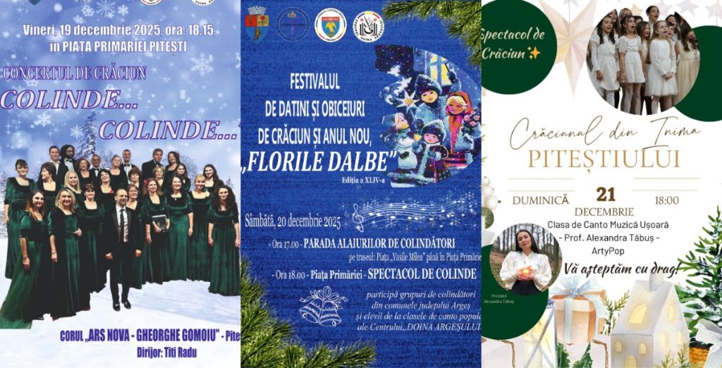 Concerte și tradiții de Crăciun, în acest weekend, la Târgul de Crăciun Pitești