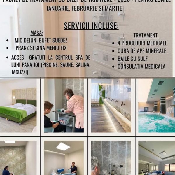 Hotel Olănești & Spa Medical: Tratament sanatorial 2026 cu bilet de trimitere la tarifele din 2025 (ianuarie, februarie, martie)