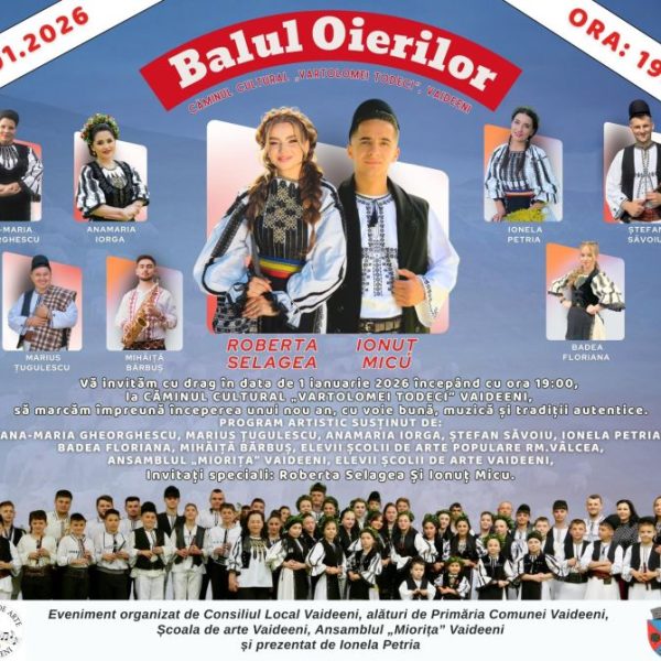 Balul Oierilor, o tradiție la Vaideeni, la început de nou an. O sărbătoare de păstrare a tradițiilor și a specificului zonei