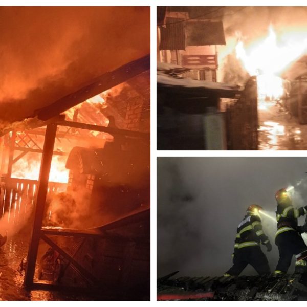 VIDEO. Incendiu violent în Lerești! Două gospodării afectate, intervenție de patru ore a pompierilor