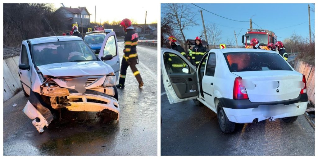 Accident la Buzoești. Mama șoferului, rănită ușor