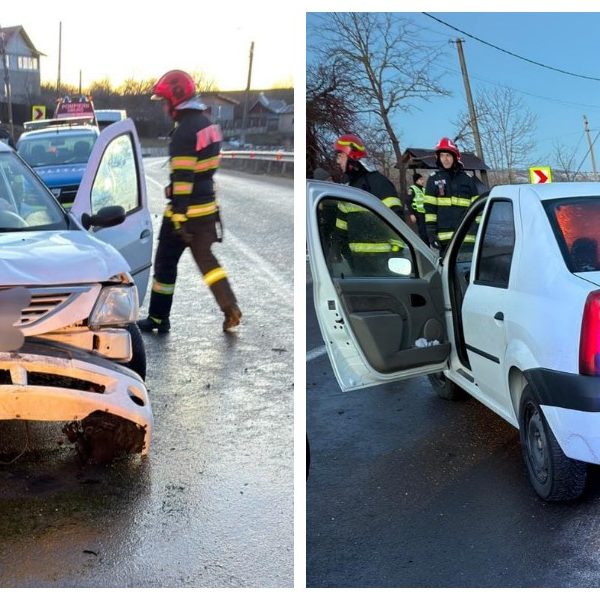 Accident la Buzoești. Mama șoferului, rănită ușor