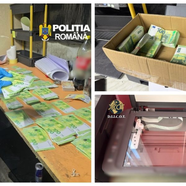 UPDATE/// VIDEO. „Fabrică de bani” descoperită de DIICOT: milioane de euro falși și legături în Bulgaria