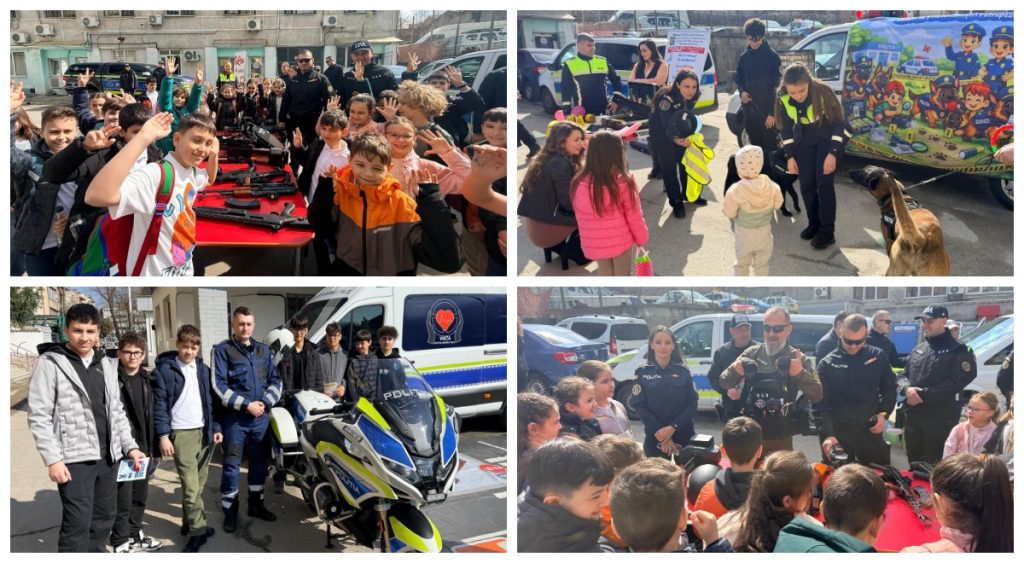 Zi de poveste la Poliția Olt: copii curioși, câini de urmă și lecții de siguranță