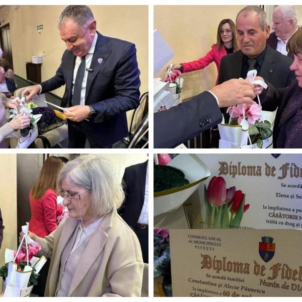 67 de povești de iubire, celebrate la Pitești: cupluri care au ajuns la nunta de aur și de diamant