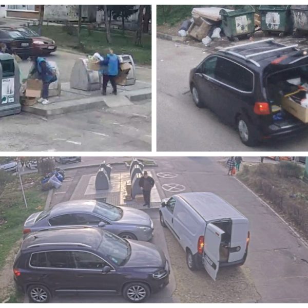Surprinși de camerele de supraveghere! Amenzi după ce au blocat platformele de gunoi