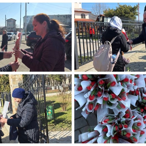 Flori și mărțișoare, de 1 Martie. Mesajul și gestul primarului Nicolae Velcea pentru doamnele și domnișoarele din Ștefănești