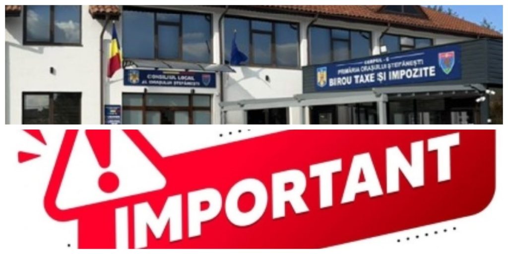 Punctul de încasare a taxelor și impozitelor din Ștefănești-Blocuri NU are program astăzi
