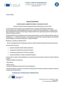 ANUNȚ DE PARTICIPARE privind procedura competitivă de atribuire a contractului de servicii Construire Centrala fotovoltaica Arhiepiscopia Ramnicului(prosumator) cod smis 315343