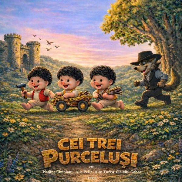 Teatrul Katharsis revine la Călimănești cu spectacolul pentru copii ”Cei trei purceluși”