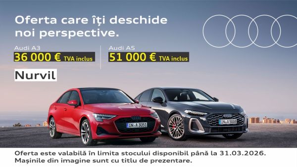 Nurvil: Reducere de 10.000 de euro la Audi A3 și Audi A5!