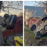 Un tânăr fără permis a intrat cu ATV-ul în gardul unei case
