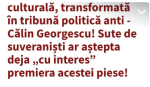 Va fi bătaie pentru bilete la piesa mea de teatru ”Cine este omul acesta?”