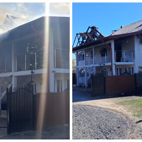 Incendiu violent la Cotmeana. O casă, la un pas să fie mistuită complet