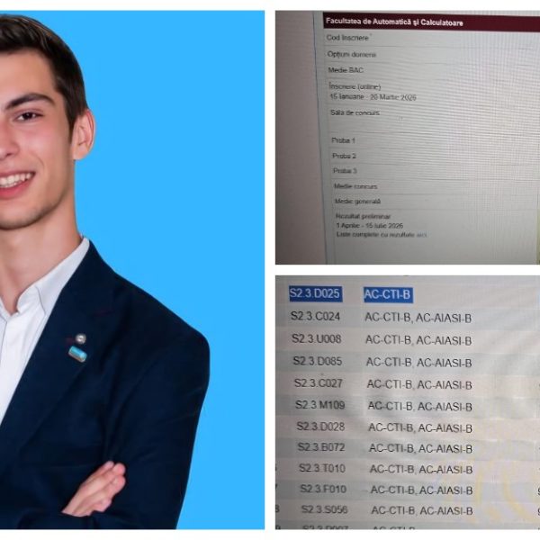 Elev de 10 „curat” din Pitești! Performanță rară pentru un licean de la Zinca Golescu la preadmiterea de la Politehnică București