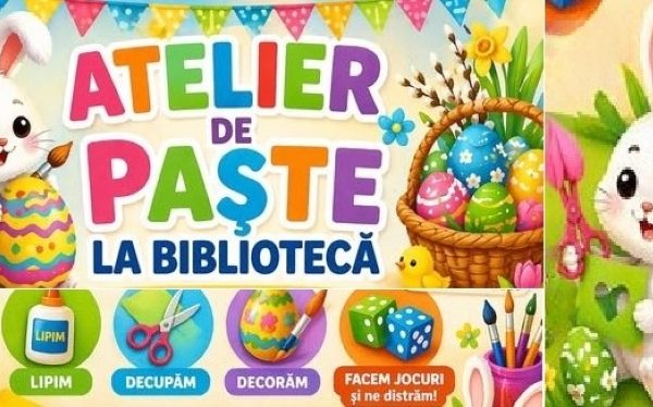 Atelier de Paște pentru copii, la Biblioteca Orășenească Topoloveni, în vacanța de primăvară. Micuții sunt invitați la o întâlnire plină de culoare și voie bună