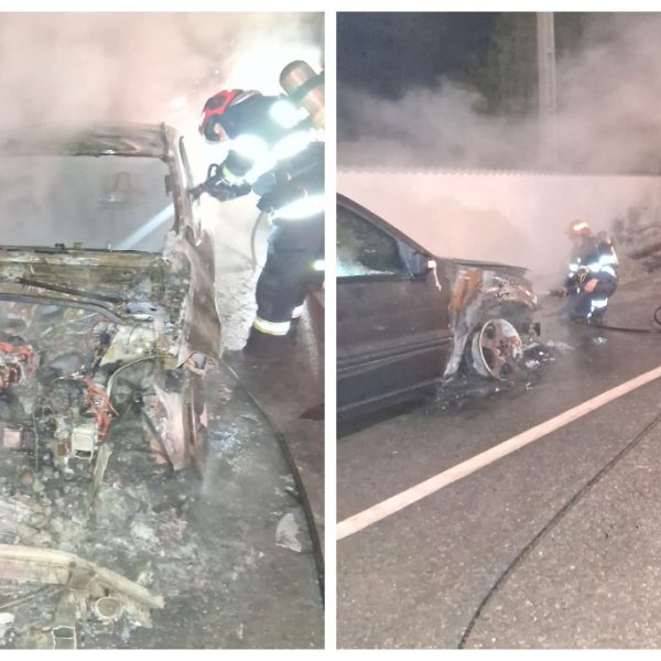 Mașini cuprinse de flăcări, în Vâlcea. Două au ars complet