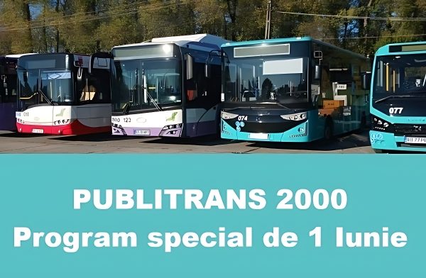 Program special de 1 Iunie la Publitrans: autobuzele vor circula după orarul de duminică