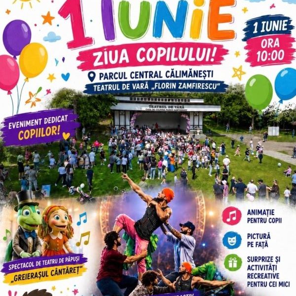 Primăria Călimănești a pregătit o super petrecere dedicată copiilor de 1 Iunie în Parcul Central!