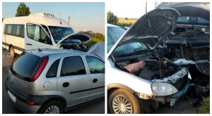 Patru persoane rănite într-un accident dintre un autoturism și un microbuz