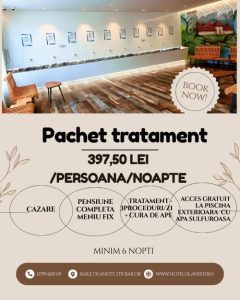Hotel Olanești&Spa Medical vă oferă pachet tratament la 397,5 lei/persoană/noapte pentru minim șase nopți