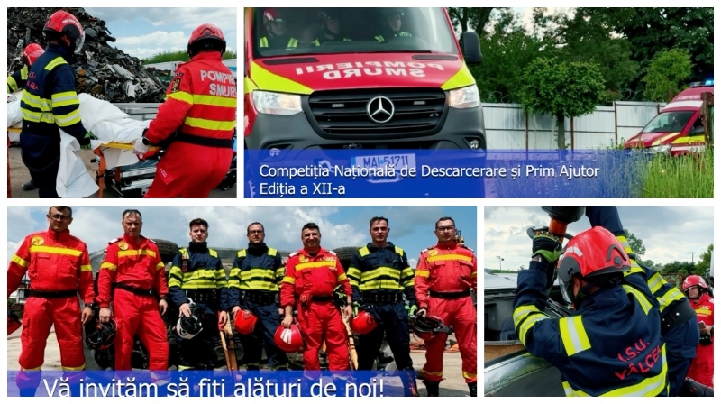 Trei zile de concursuri și demonstrații spectaculoase la Râmnicu Vâlcea. Începe Competiția Națională de Descarcerare și Prim Ajutor