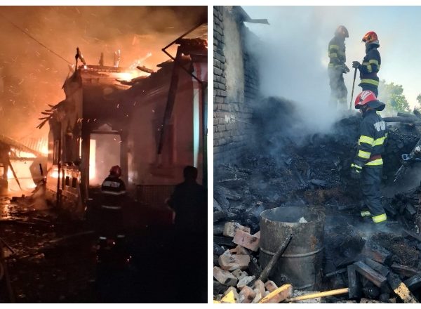 Incendiu devastator în Berevoești. Pompierii s-au luptat 5 ore cu flăcările