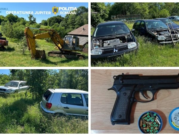 Mașini dezmembrate ilegal pe un teren din Vâlcea: 33 de vehicule descoperite de polițiști