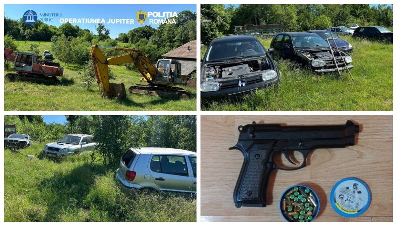 Mașini dezmembrate ilegal pe un teren din Vâlcea: 33 de vehicule descoperite de polițiști