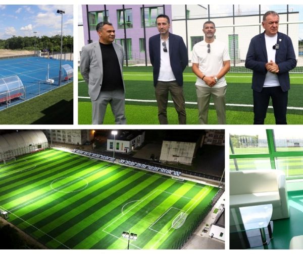 VIDEO. Pitești: a fost recepționată o nouă bază sportivă modernă, cu terenuri pentru fotbal, sporturi de echipă și 500 de locuri în tribună