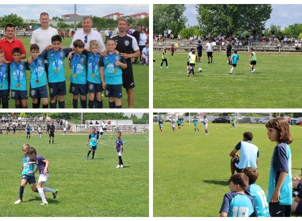 Sărbătoarea fotbalului la Topoloveni! 1000 de copii au transformat stadionul într-o mare de bucurie