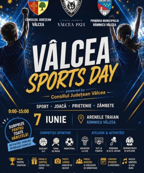 Club Sportiv Vâlcea 1924: VÂLCEA SPORTS DAY, un eveniment dedicat copiilor și tinerilor la Arenele Traian, în data de 7 iunie