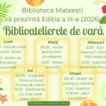 Biblioatelierele de vară revin din 22 iunie la Biblioteca Mateești, Ediția a III-a, 2026