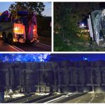 Accident pe DN 7, în Vâlcea. Un TIR s-a răsturnat după impactul cu un autoturism