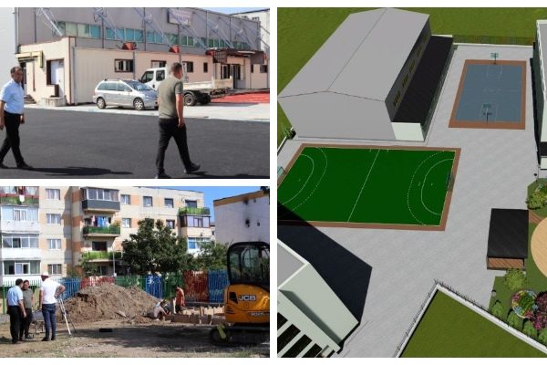 Modernizare la Școala „Liviu Rebreanu” din Mioveni. Curtea exterioară va fi pregătită pentru noul an școlar