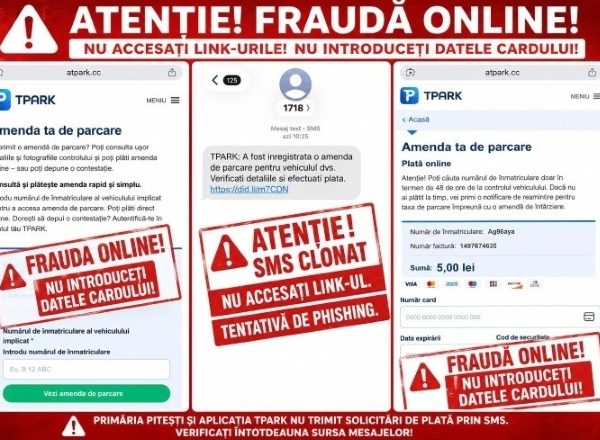 Atenție, piteșteni! SMS-uri false cu parcări TPARK. Nu accesați link-urile primite!