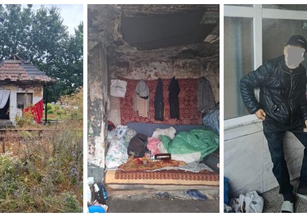 Doi oameni ai străzii ajutați de polițiștii locali din Pitești. Unul a ajuns la spital, altul într-un adăpost